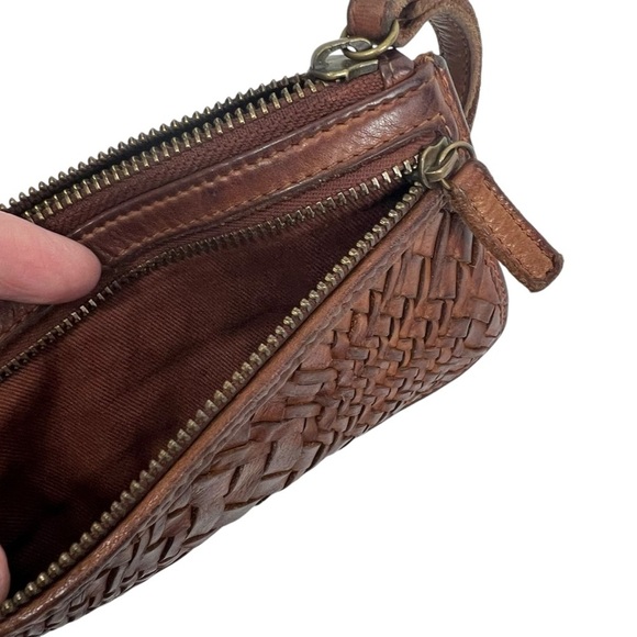 Leather Zip Wristlet Brown Soft Smooth Card Slots Wrist Strap - Picture 5 of 7